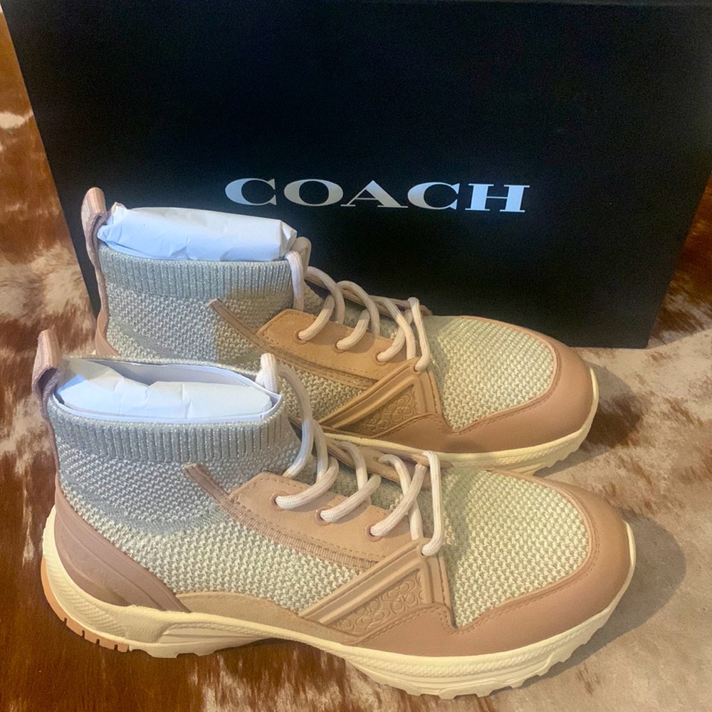 Coach C245 High Top Knit shoes